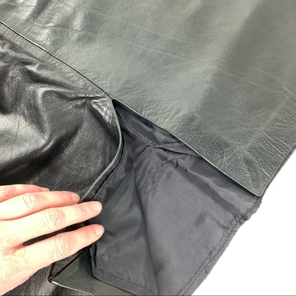 VINTAGE The Boutique of Leathers  Black Leather Skirt - Picture 5 of 7